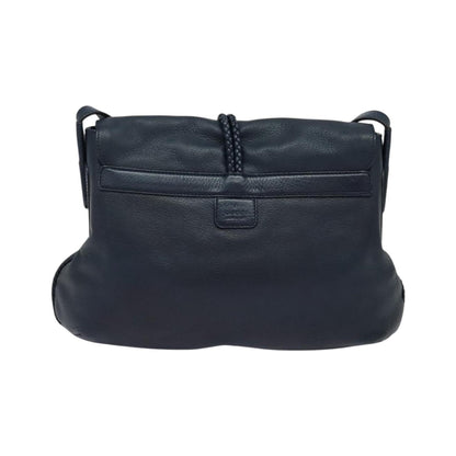 Gucci Hip Bamboo Flap Leather, Blue, Leather, Handbag