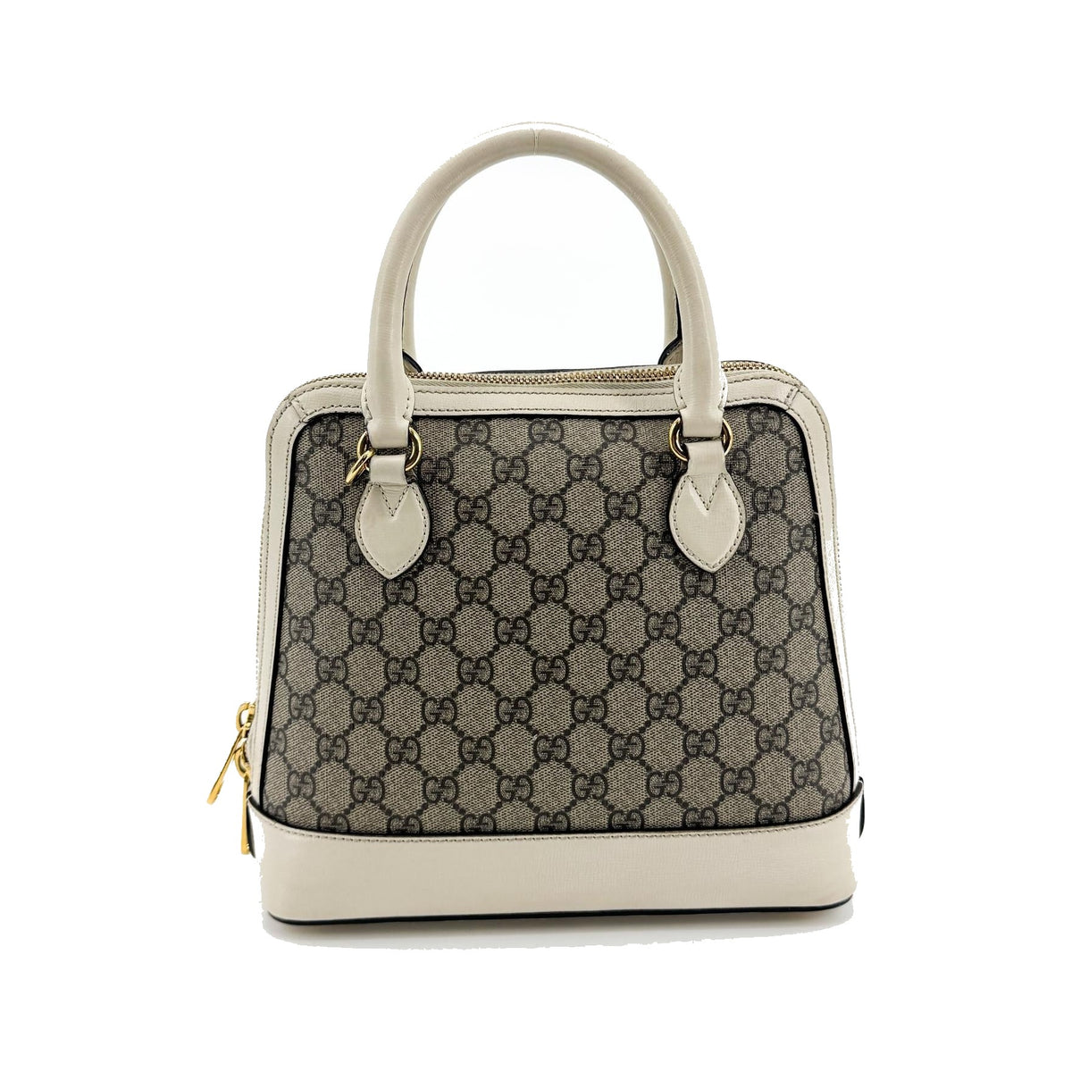 Gucci Horsebit 1955 Top Handle GG Coated Canvas with Leather, Beige, Canvas, Handbag