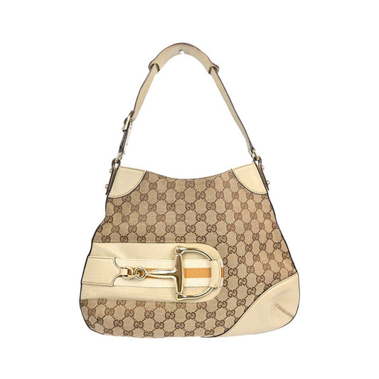 Gucci Horsebit Canvas, Beige, Canvas, Clutch