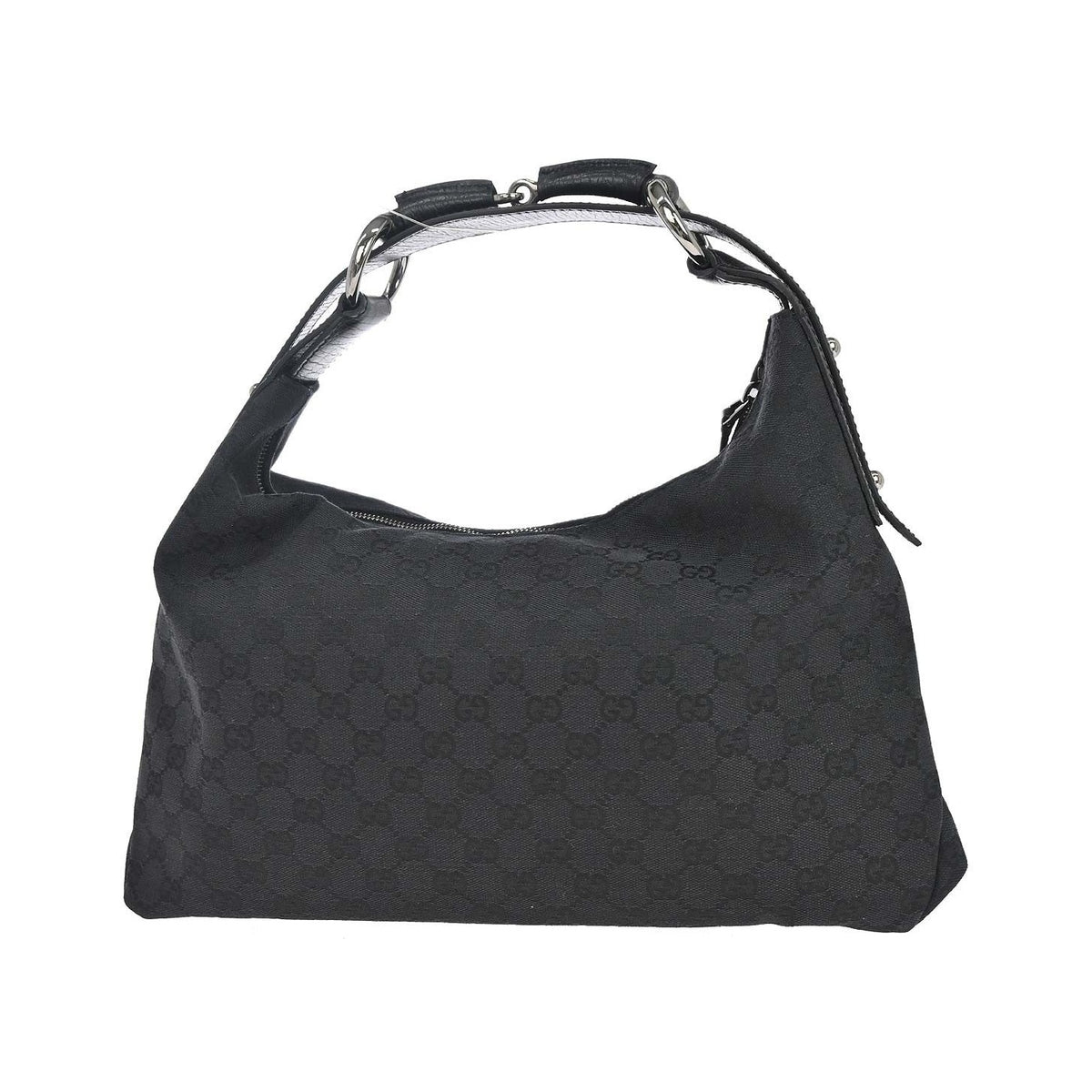 Gucci Horsebit Hobo GG Canvas, Black, Canvas, Handbag