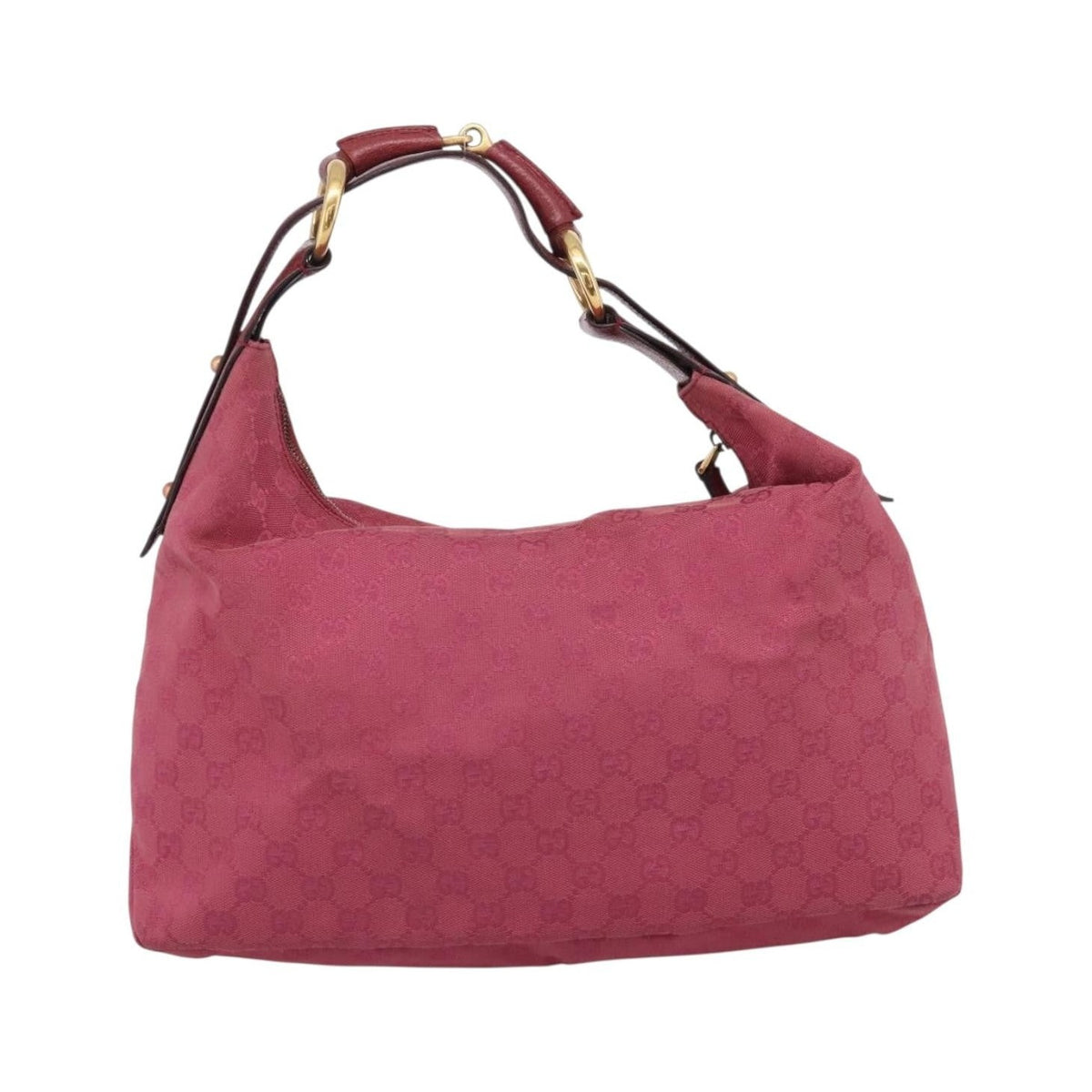 Gucci Horsebit Hobo GG Canvas, Pink, Canvas, Shoulder Bag