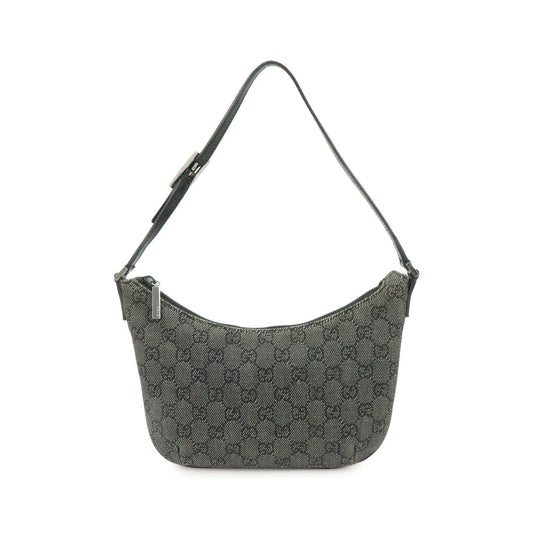 Gucci Horsebit Slim GG Denim with Leather, Black, Leather, Shoulder Bag