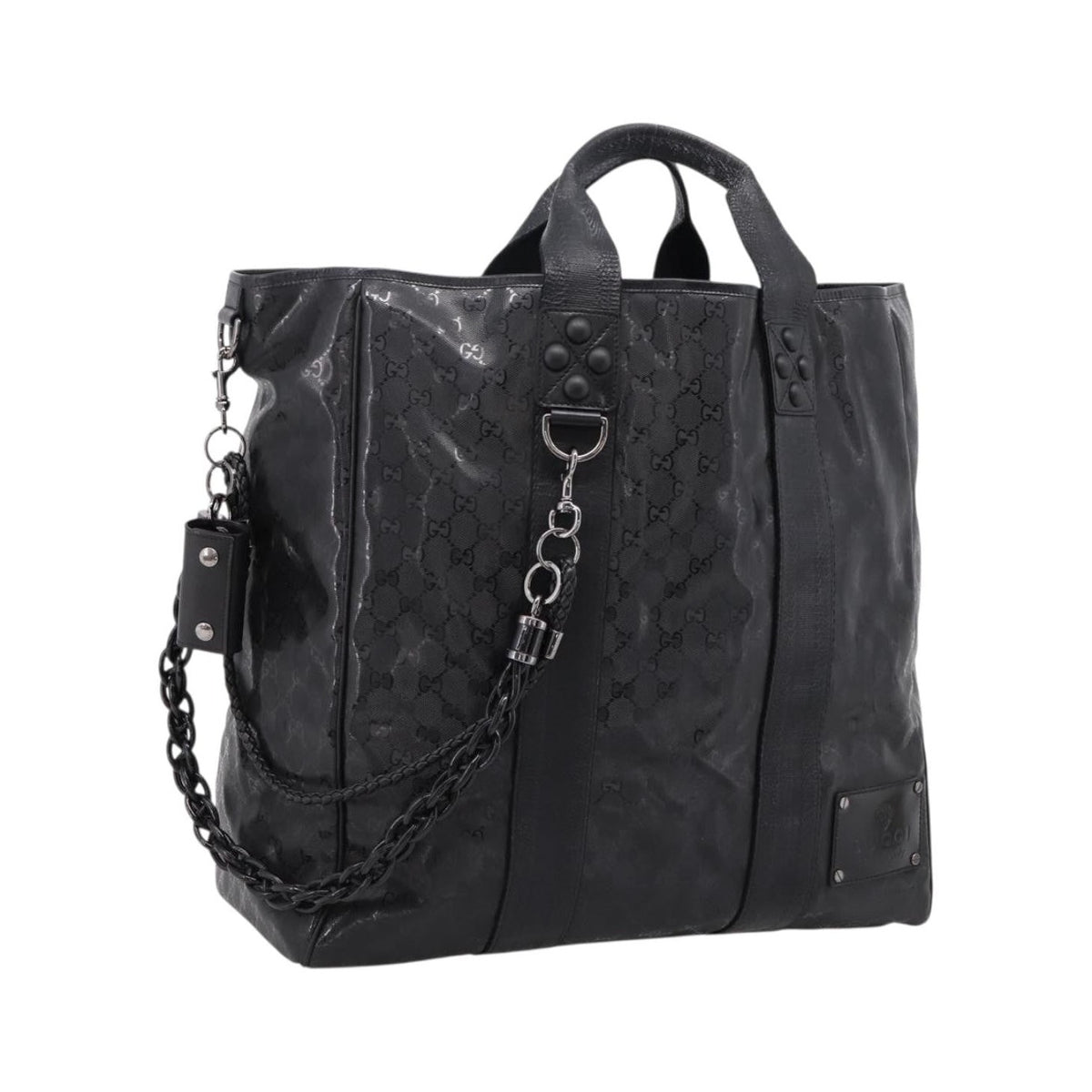 Gucci Indy Tote PVC Leather, Black, PVC, Tote Bag