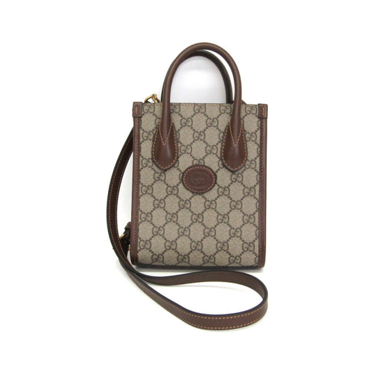 Gucci Interlocking G Patch GG Coated Canvas, Beige, Canvas, Tote Bag