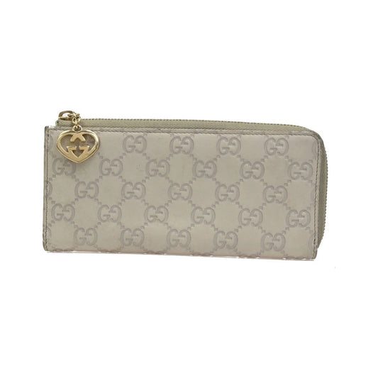 Gucci Interlocking G Zip Around Wallet (Outlet) Leather, Beige, Leather, Wallet
