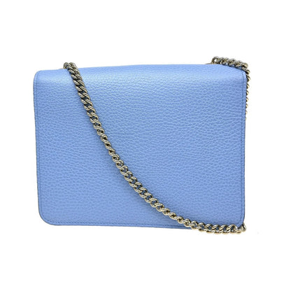 Gucci Interlocking Leather, Blue, Leather, Shoulder Bag