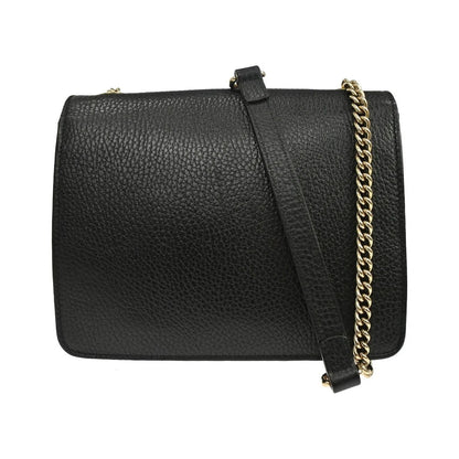 Gucci Interlocking Leather, Black, Leather, Shoulder Bag