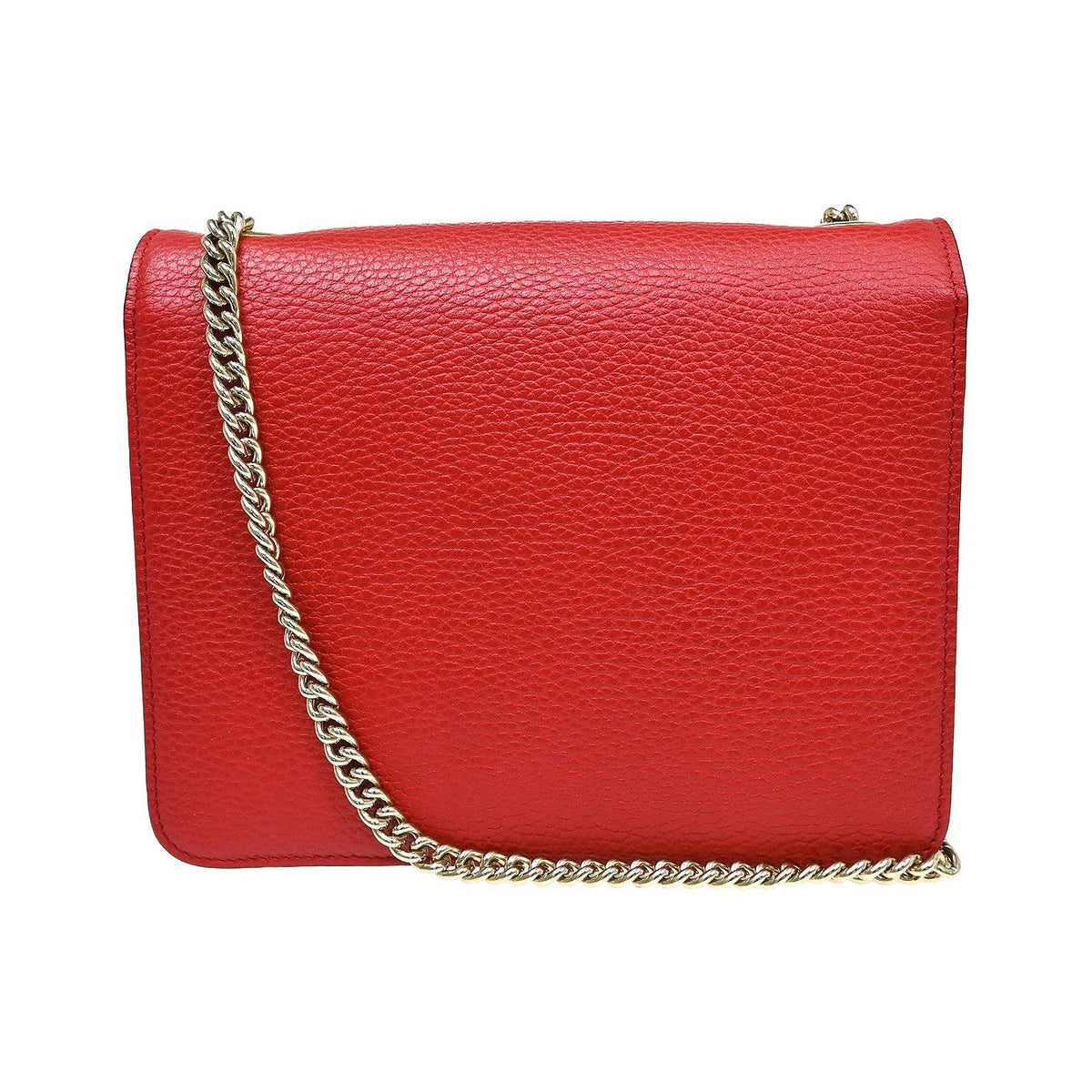 Gucci Interlocking Leather, Red, Leather, Shoulder Bag