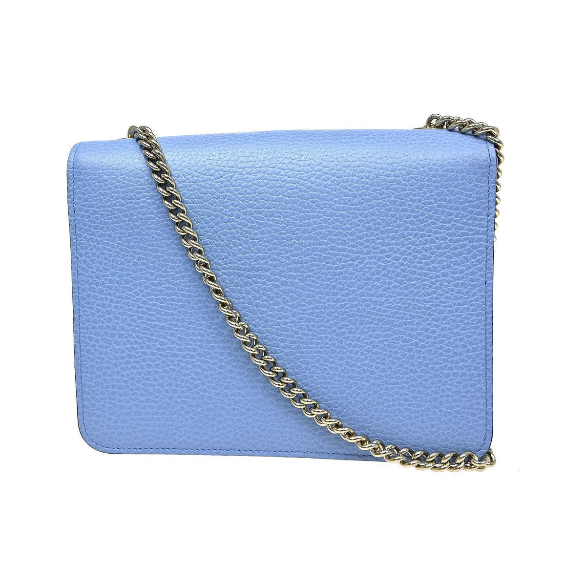 Gucci Interlocking Leather, Blue, Leather, Shoulder Bag