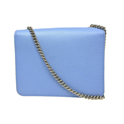 Gucci Interlocking Leather, Blue, Leather, Shoulder Bag