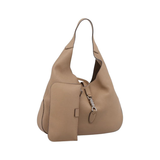 Gucci Jackie Soft Hobo Leather, Beige, Leather, Shoulder Bag