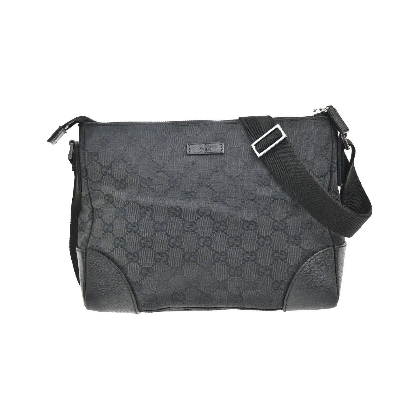 Gucci Joy Messenger GG Canvas and leather, Black, Canvas, Shoulder Bag