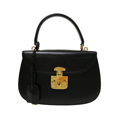 Gucci Lady Lock Satchel Leather, Black, Leather, Handbag