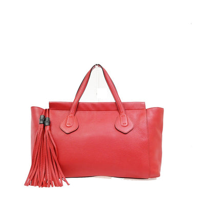 Gucci Lady Tassel Top Handle Leather, Red, Leather, Tote Bag