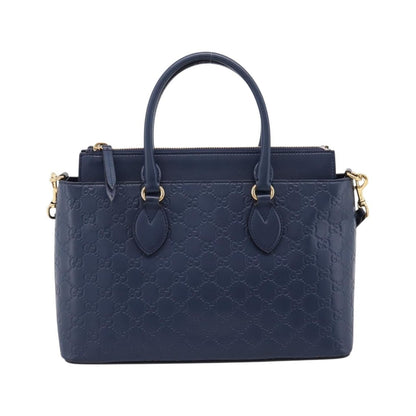 Gucci Linea A Convertible Guccissima Leather, Navy, Leather, Tote Bag