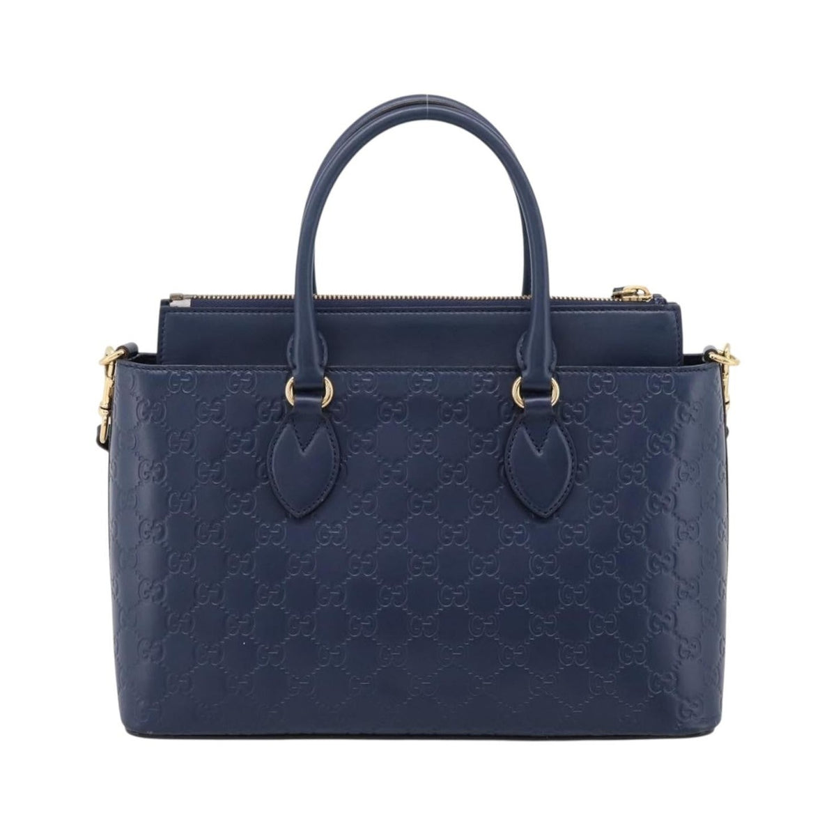 Gucci Linea A Convertible Guccissima Leather, Navy, Leather, Tote Bag
