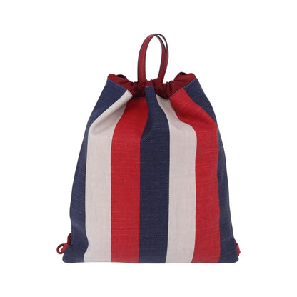 Gucci Logo Drawstring Striped Canvas, Multicolour, Canvas, Backpack