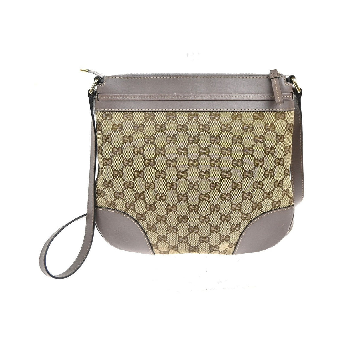 Gucci Mayfair Messenger GG Canvas and Leather, Beige, Canvas, Shoulder Bag