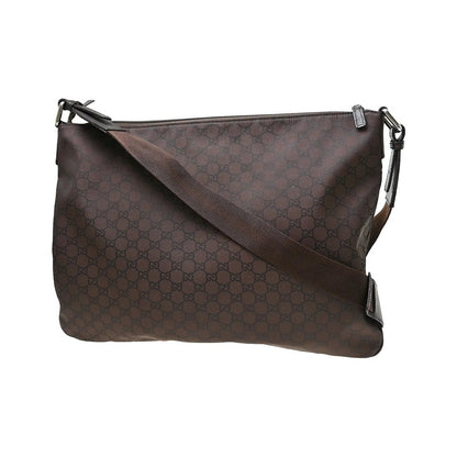 Gucci Messenger Bag (Outlet) GG Canvas and white leather, Brown, Canvas, Shoulder Bag