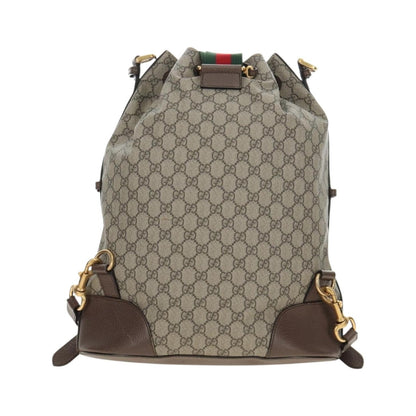 Gucci Neo Vintage Drawstring Bucket GG Coated Canvas, Beige, Canvas, Backpack