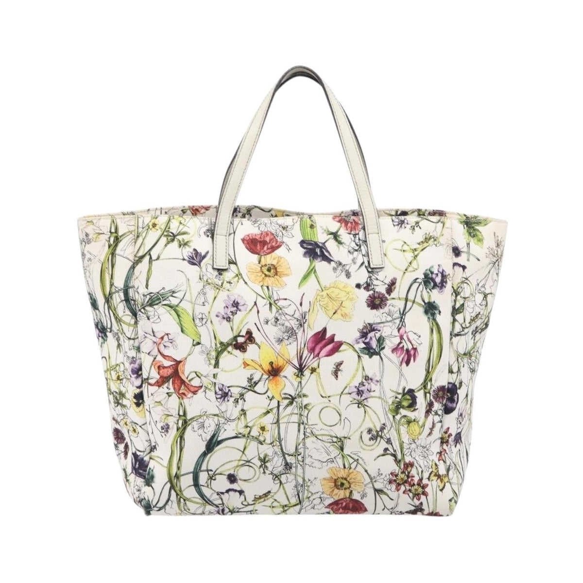 Gucci Open Flora Canvas, Multicolour, Canvas, Tote Bag