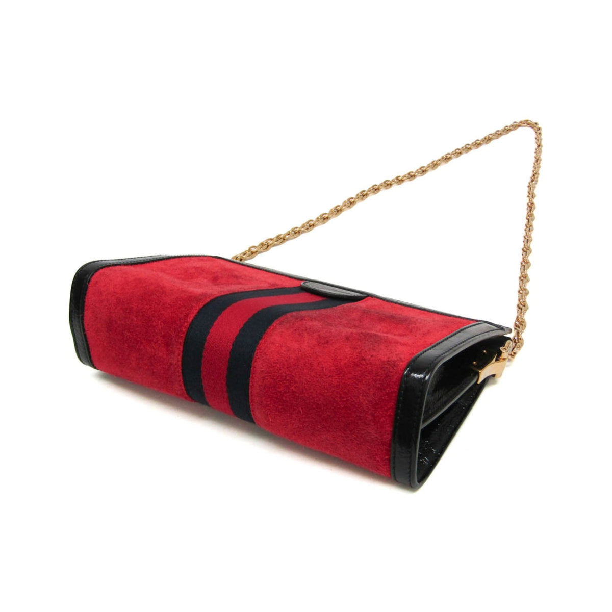 Gucci Ophidia Chain Suede, Red, Leather, Shoulder Bag