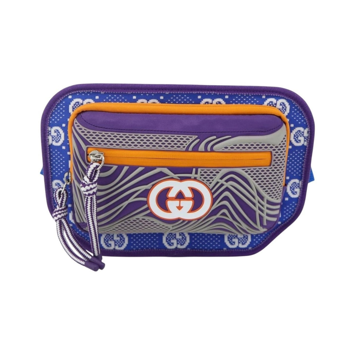 Gucci Panelled Front Pocket Belt GG Jacquard Nylon and Rubber, Purple, Nylon, Handbag
