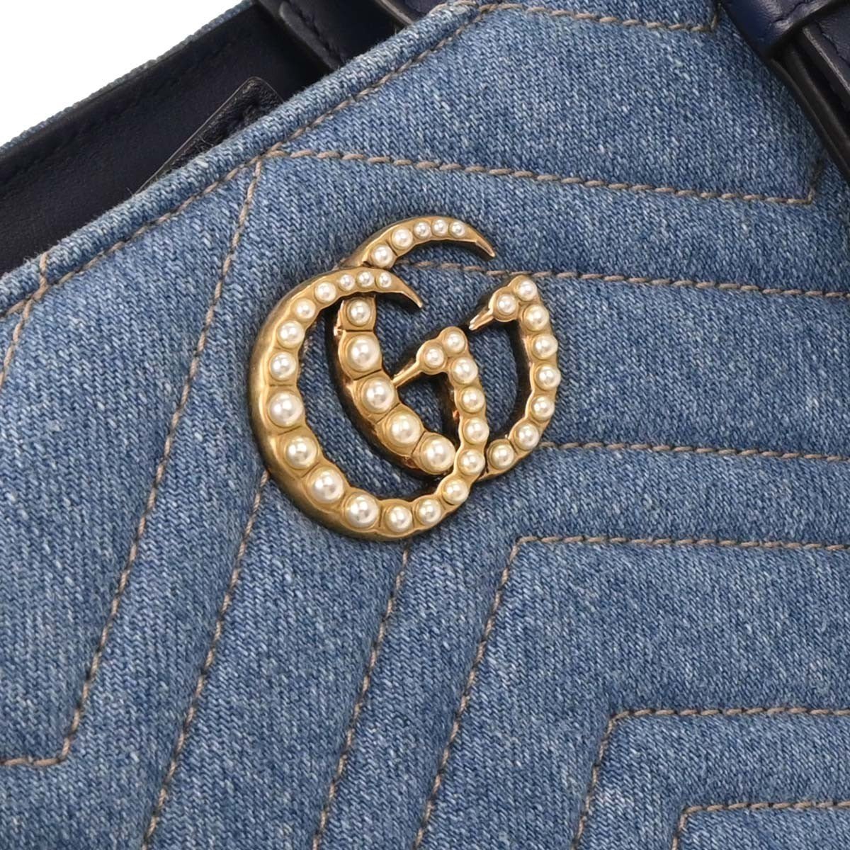 Gucci Pearly GG Marmont Tote - Brandsamsara