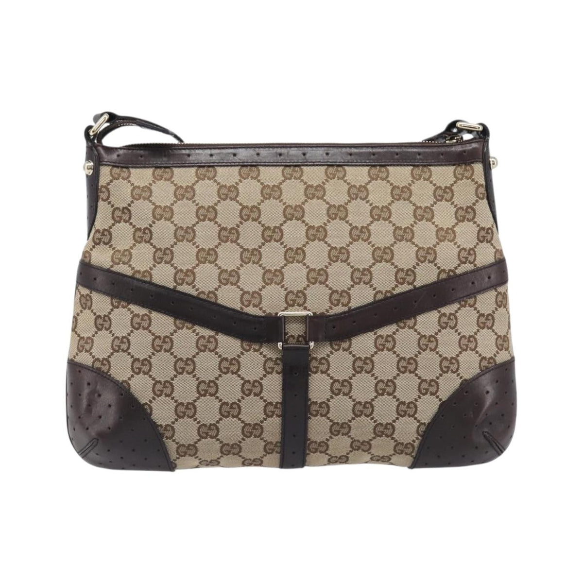 Gucci Reins Web Canvas, Beige, Canvas, Shoulder Bag