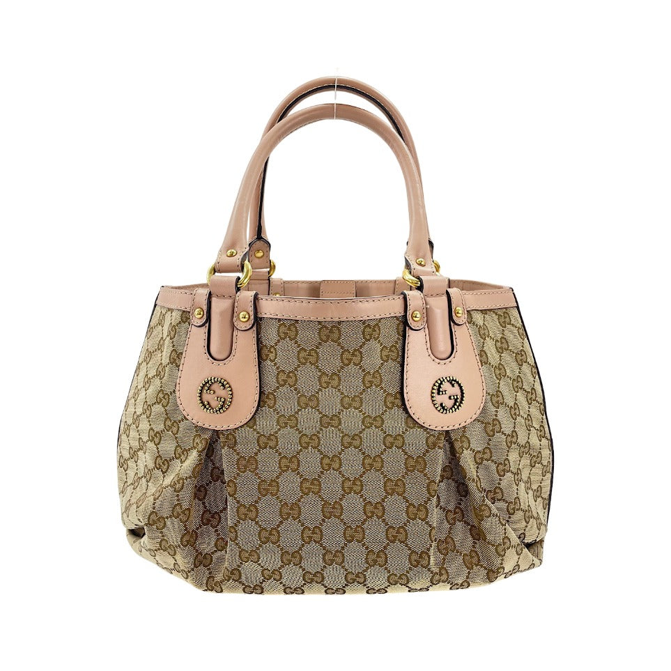 Gucci Scarlett GG Canvas with Leather, Beige, Canvas, Tote Bag