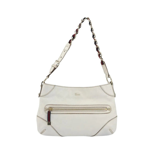 Gucci Sherry Line chain leather, White, Leather, Tote Bag