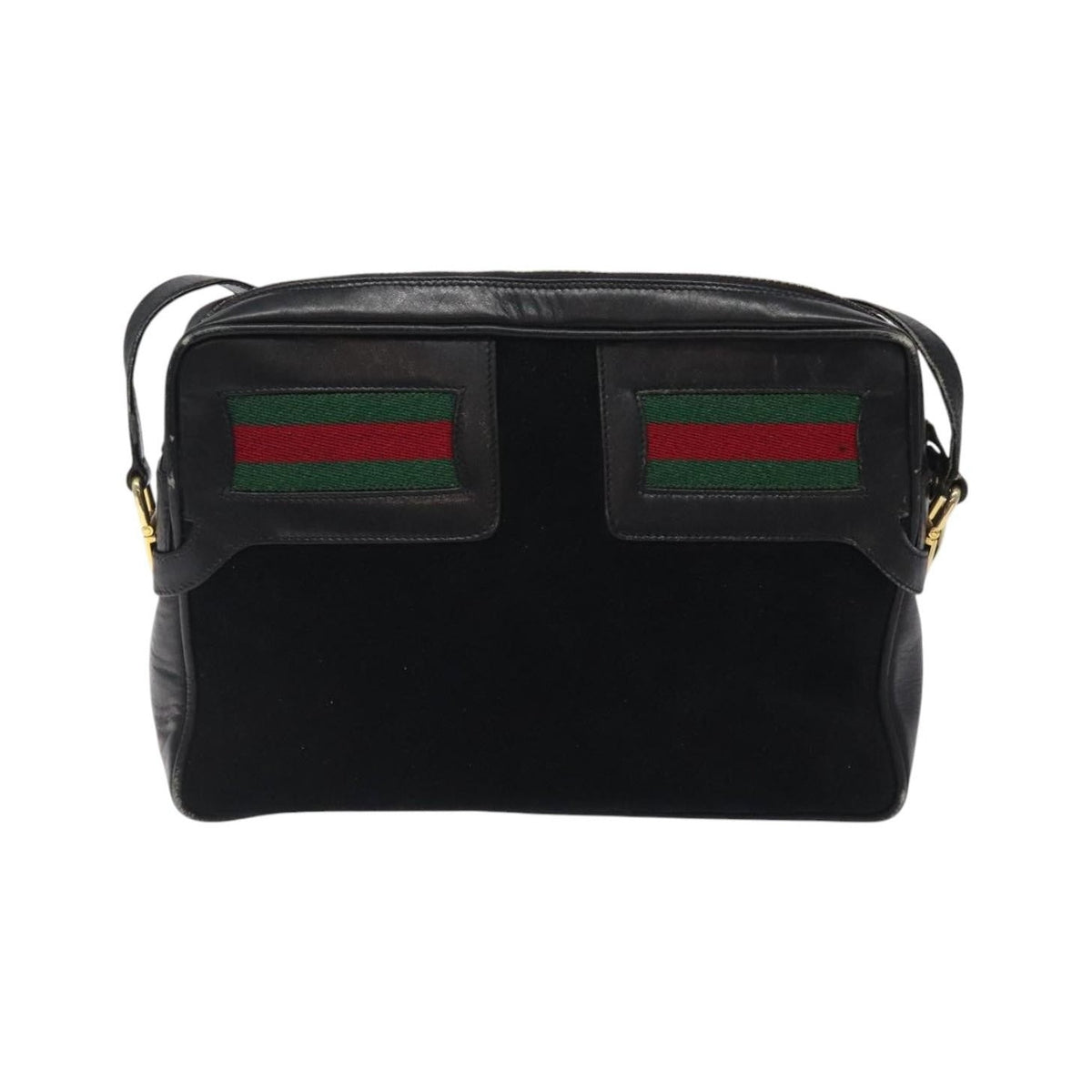 Gucci Sherry line shoulder Suede, Black, Suede, Handbag