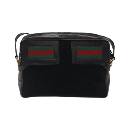 Gucci Sherry line shoulder Suede, Black, Suede, Handbag