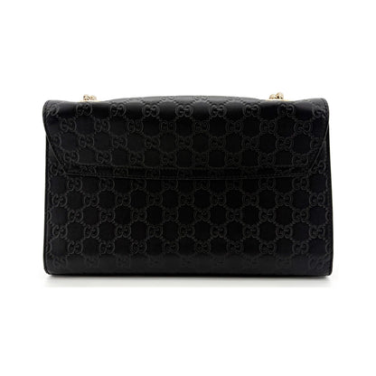 Gucci Shoulder Flora Canvas, Black, Leather, Shoulder Bag
