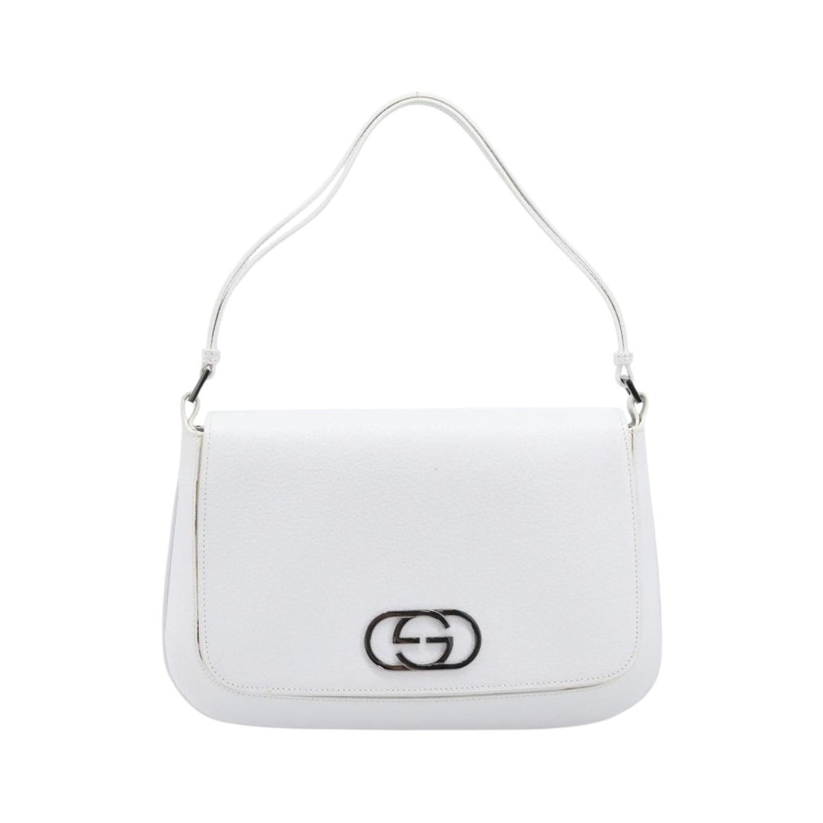 Gucci Shoulder Leather, White, Leather, Shoulder Bag
