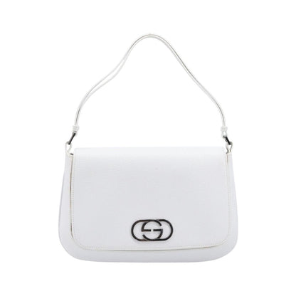 Gucci Shoulder Leather, White, Leather, Shoulder Bag