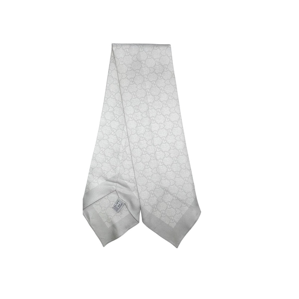 Gucci Silk Scarf 84x11.5cm Ivory Gray - Brandsamsara