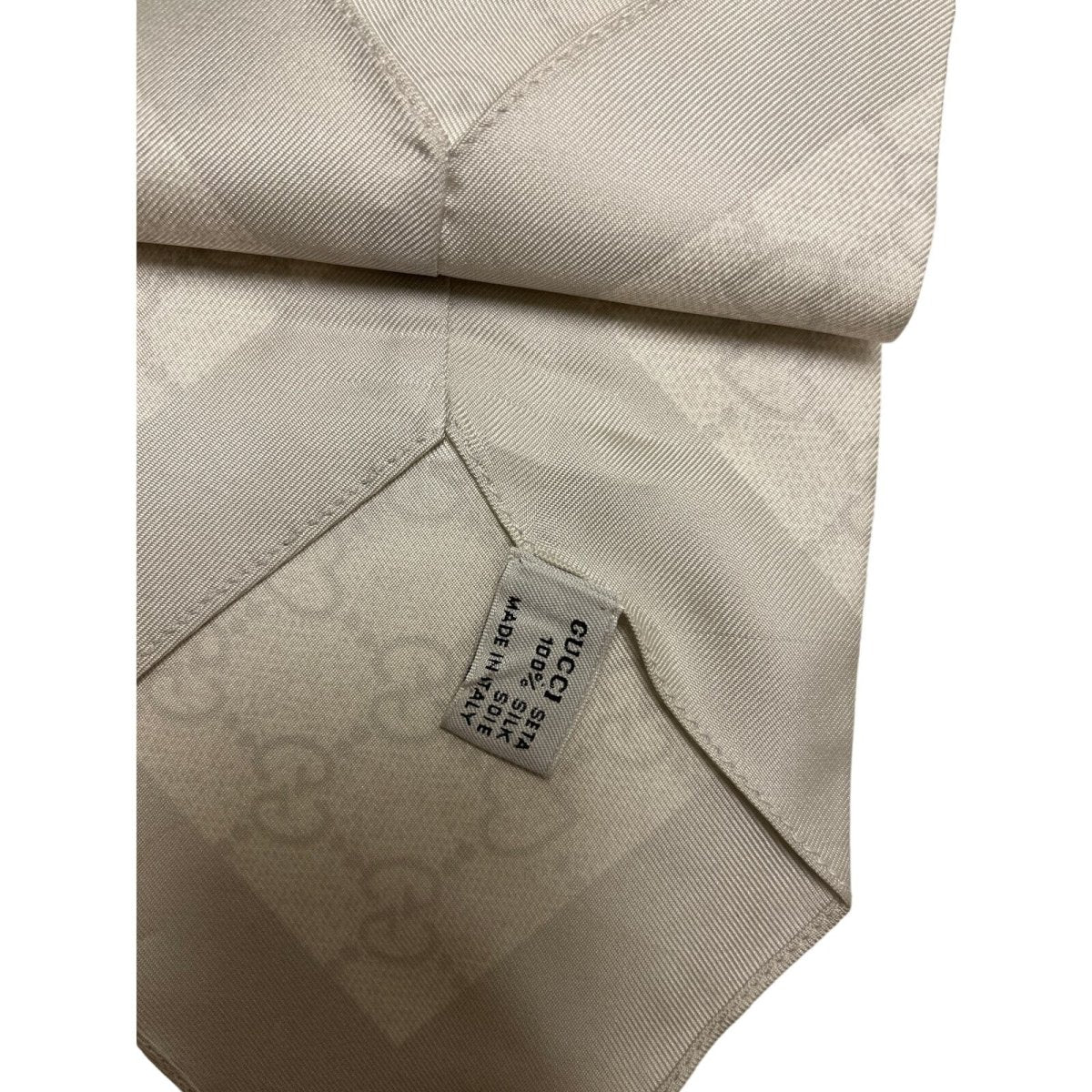 Gucci Silk Scarf 84x11.5cm Ivory Gray - Brandsamsara