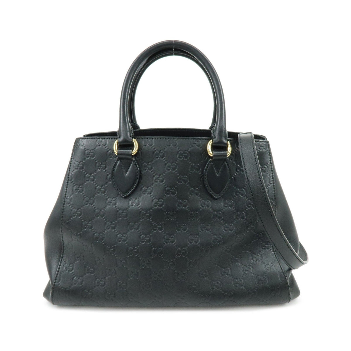 Gucci Soft Signature Convertible Top Handle Guccissima Leather, Black, Leather, Handbag