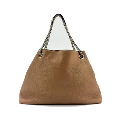 Gucci Soho Chain Strap Leather, Beige, Leather, Shoulder Bag