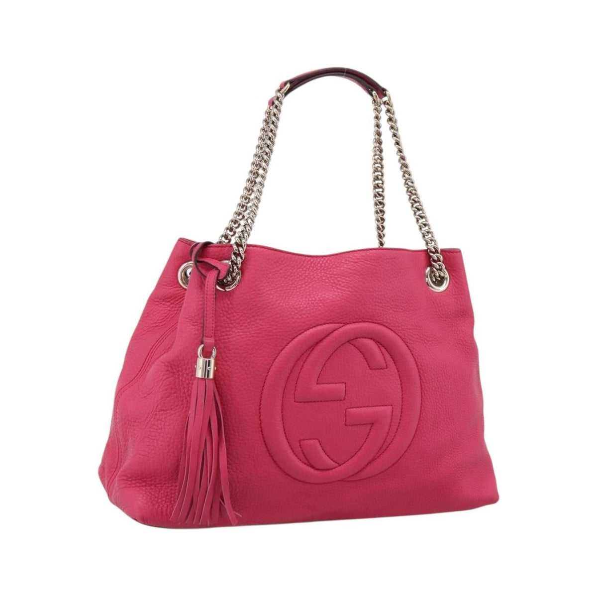 Gucci Soho Chain Strap Leather, Pink, Leather, Shoulder Bag