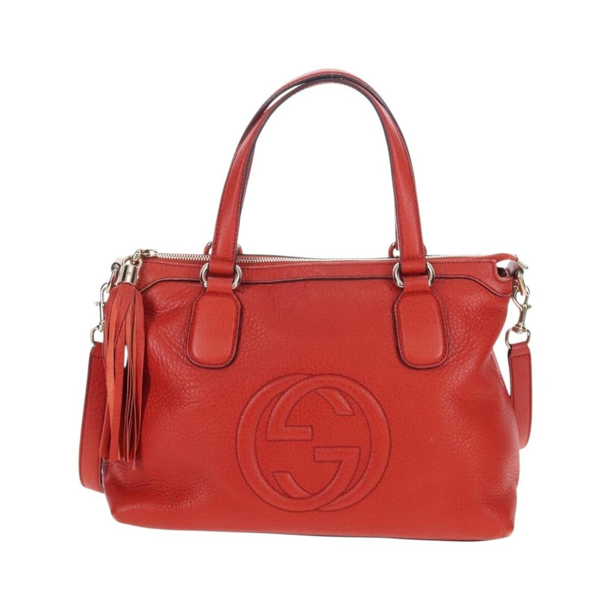 Gucci Soho Convertible Soft Top Handle Leather, Orange, Leather, Handbag