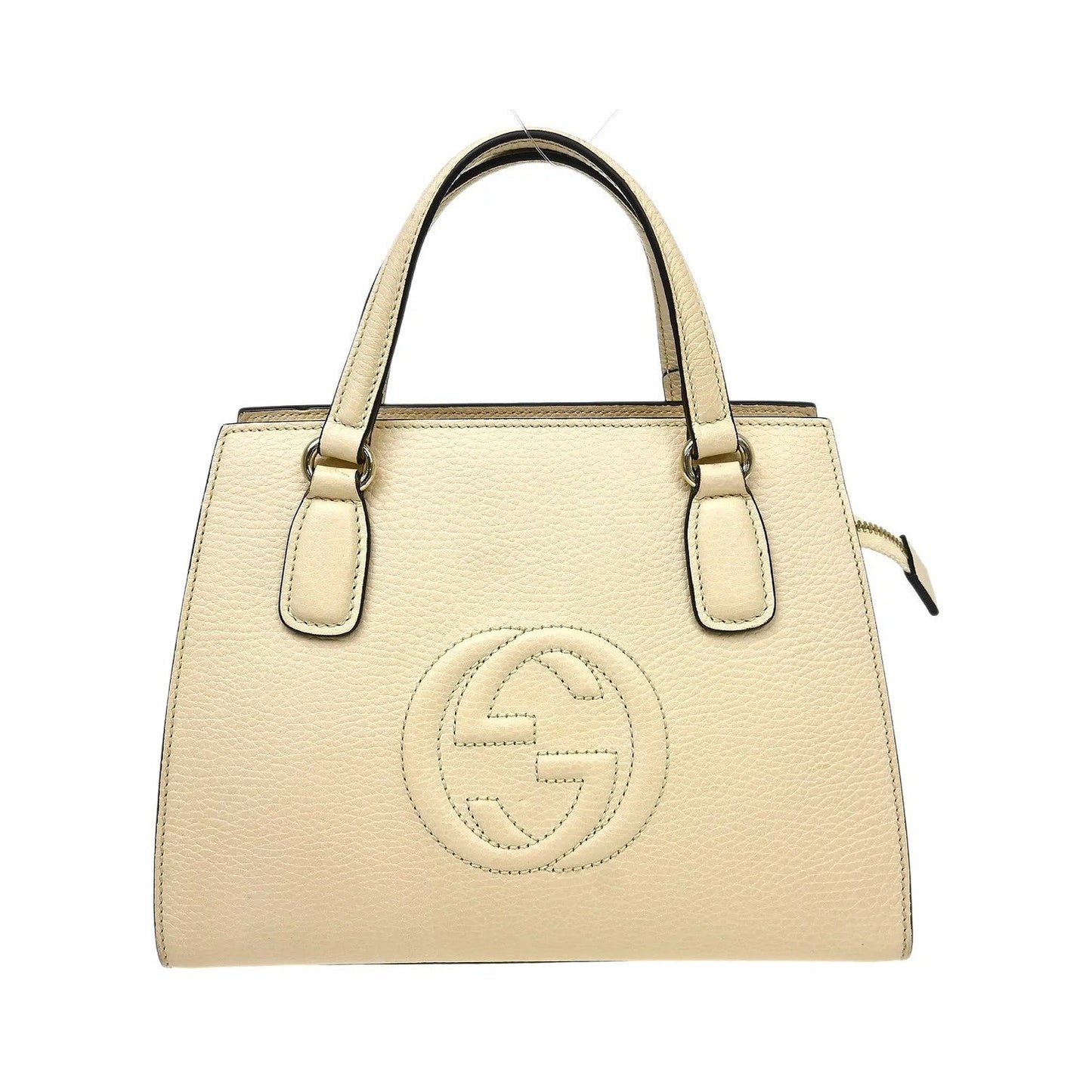 Gucci Soho Convertible Top Handle Satchel Leather, Beige, Leather, Handbag