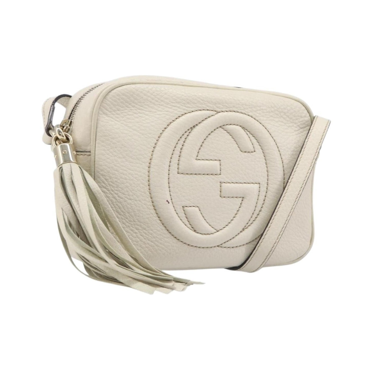 Gucci Soho Disco Leather, White, Leather, Shoulder Bag