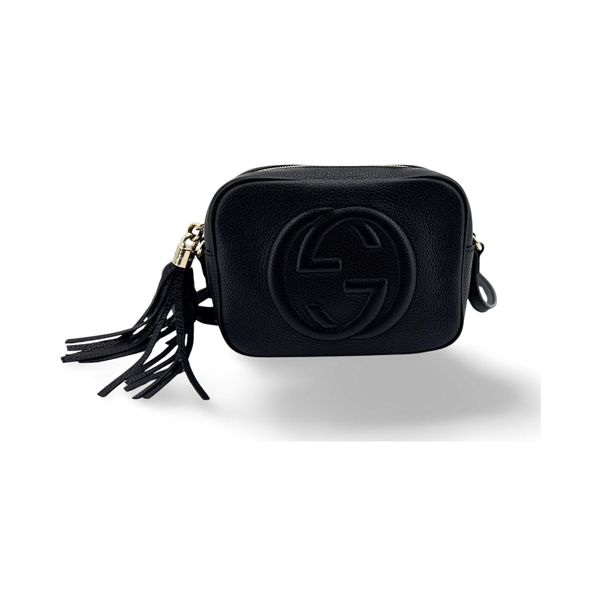 Gucci Soho Disco Leather, Black, Calfskin, Crossbody Bag
