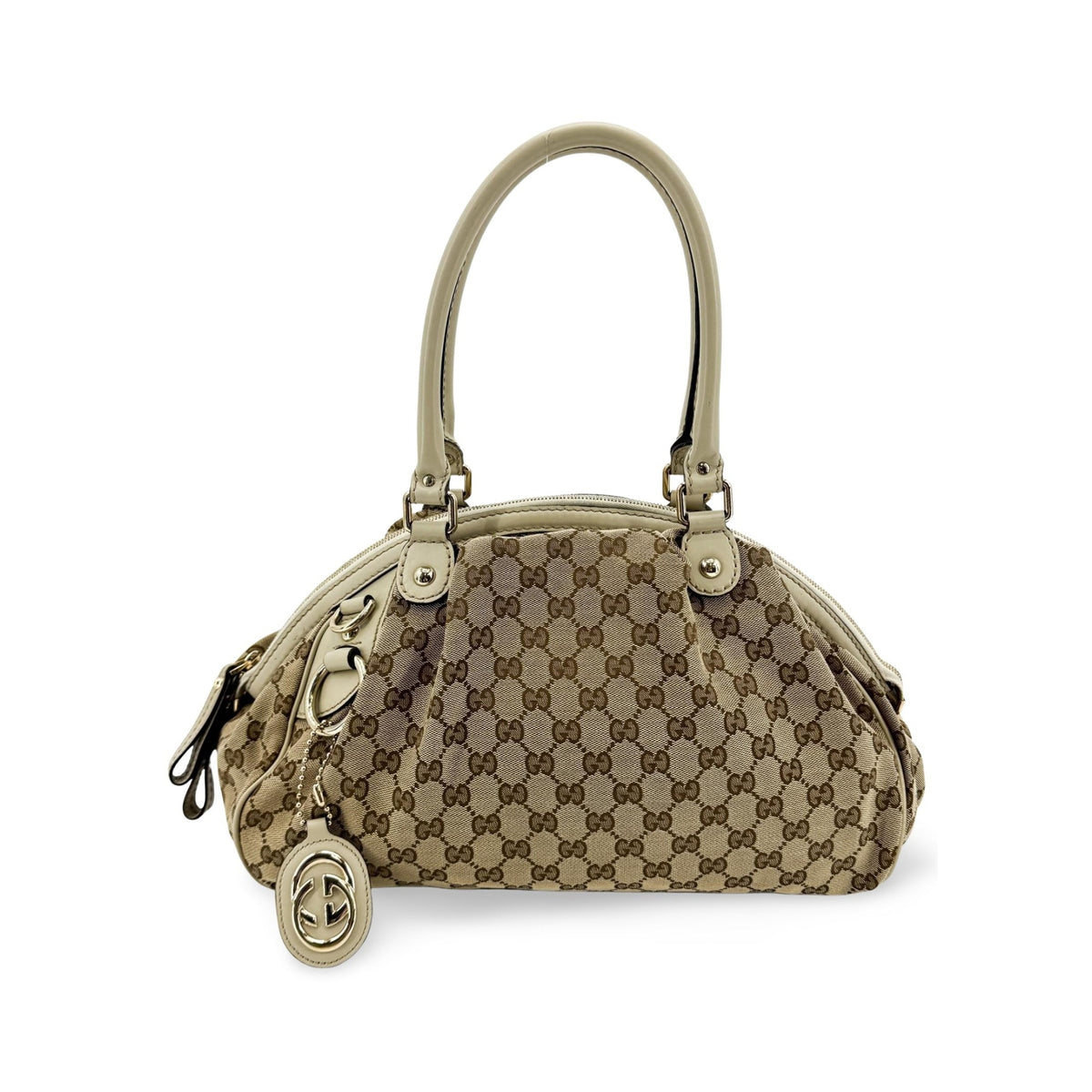 Gucci Sukey GG Canvas with Leather, Beige, Canvas, Tote Bag