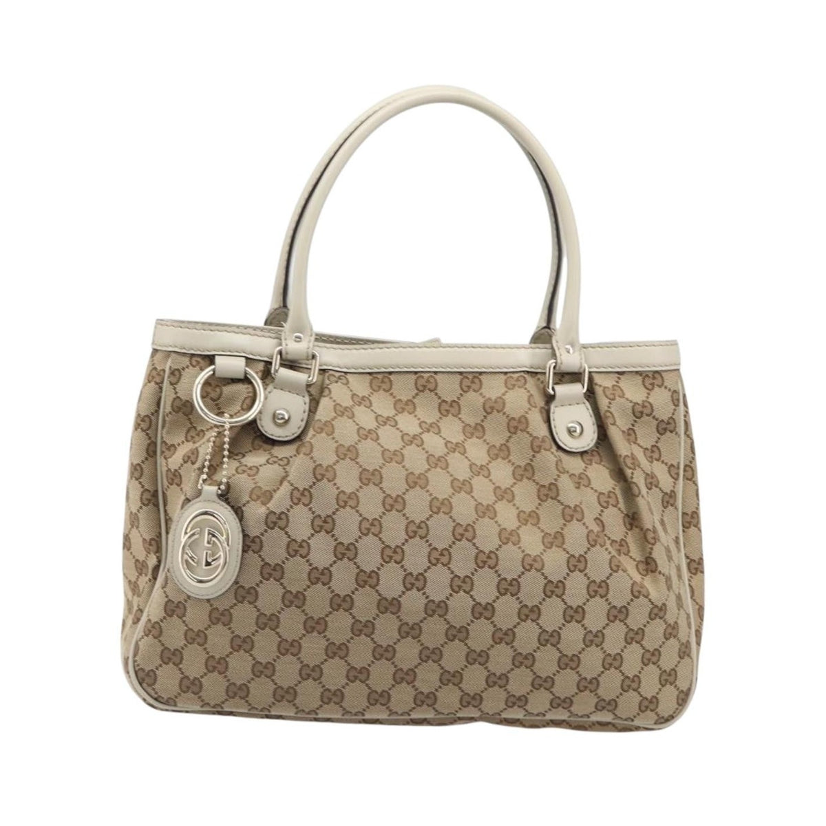 Gucci Sukey Top Handle GG Canvas, Beige, Canvas, Tote Bag