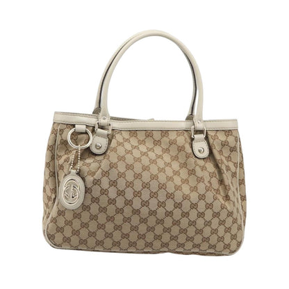 Gucci Sukey Top Handle GG Canvas, Beige, Canvas, Tote Bag