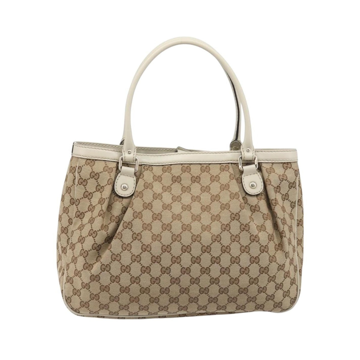 Gucci Sukey Top Handle GG Canvas, Beige, Canvas, Tote Bag