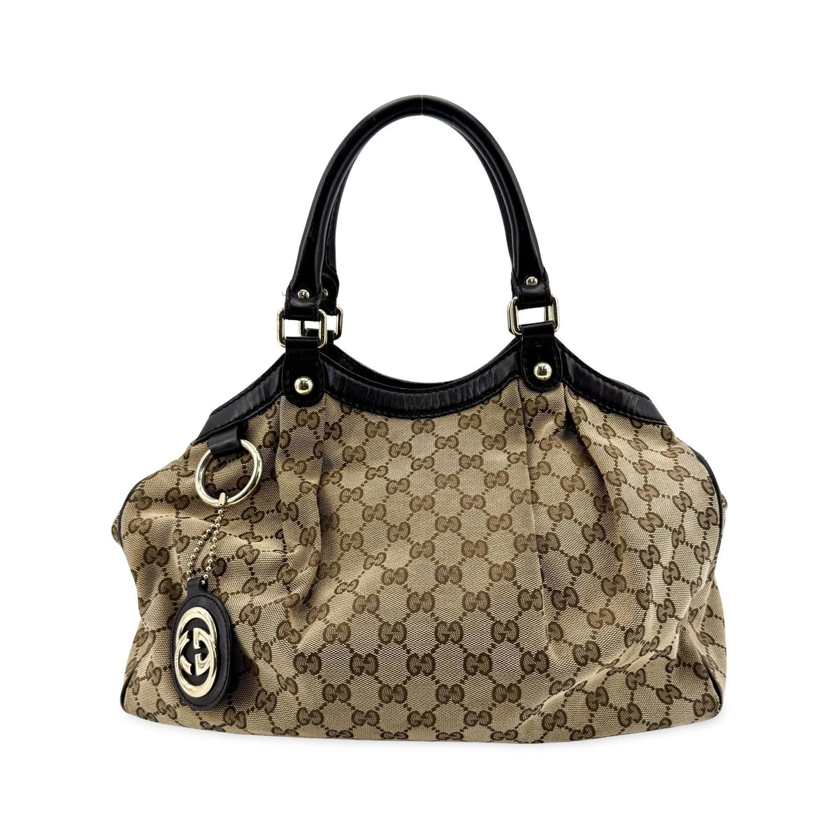 Gucci Sukey Tote GG Canvas and leather, Beige, Canvas, Tote Bag